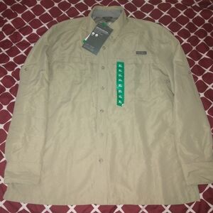 Eddie Bauer Men's Beige Long Sleeve Button Down Shirt XL